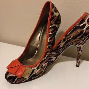 Guess Brown and Orange Heels with Stiletto Design